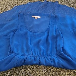 Blue high low dress S